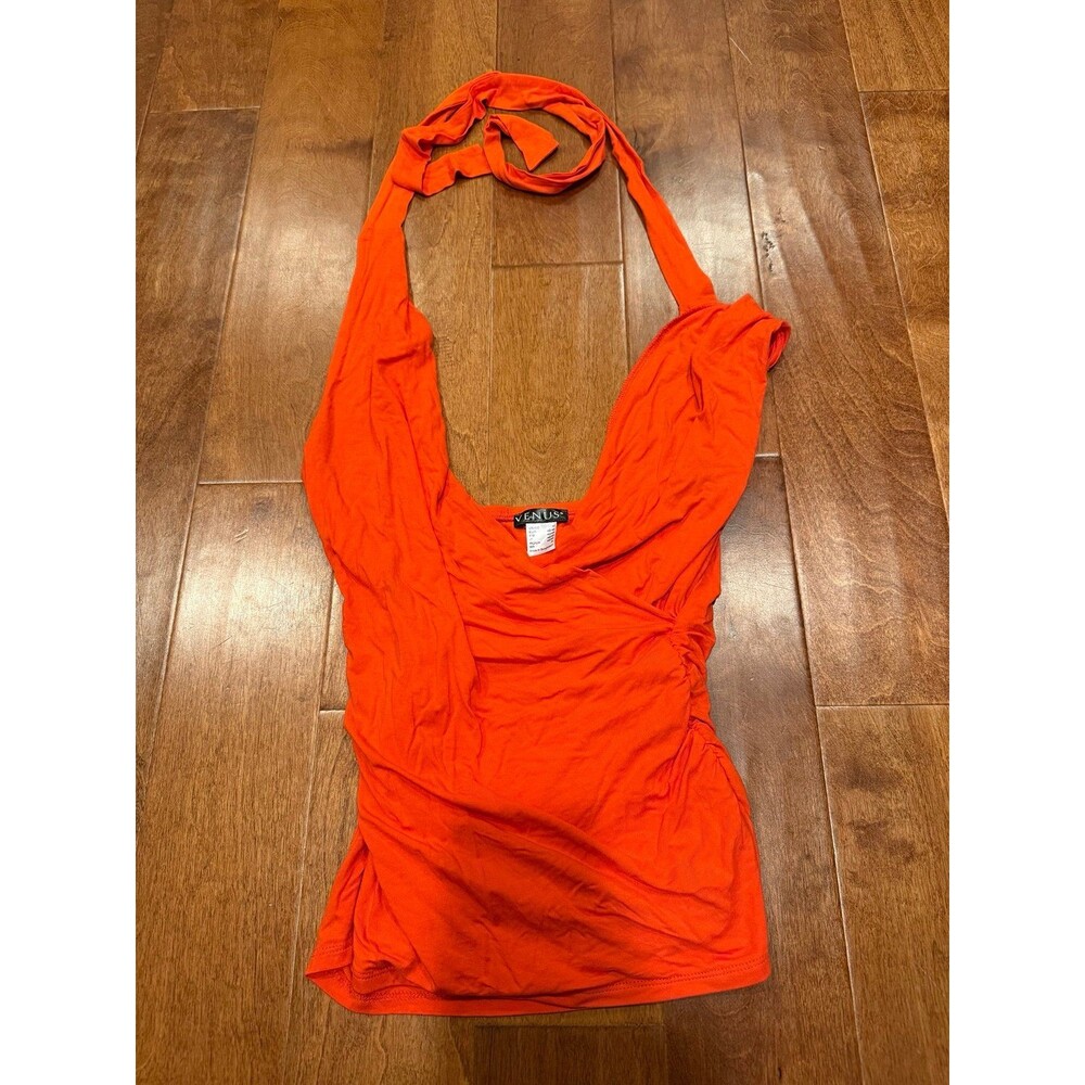 Venus orange halter top shirt size medium